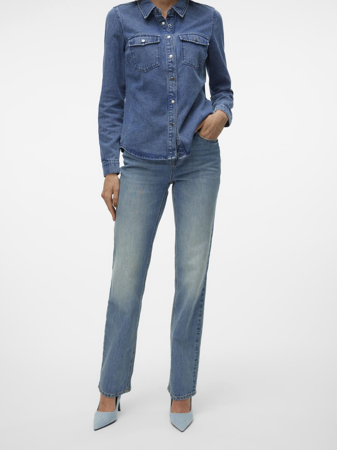 VMTESSA Straight Jeans - Medium Blue Denim Tinted